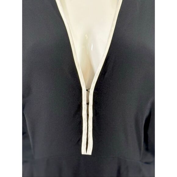 Kiki de Montparnasse $488 Silk V-Neck Mini Dress Black White Size Small - Picture 10 of 11